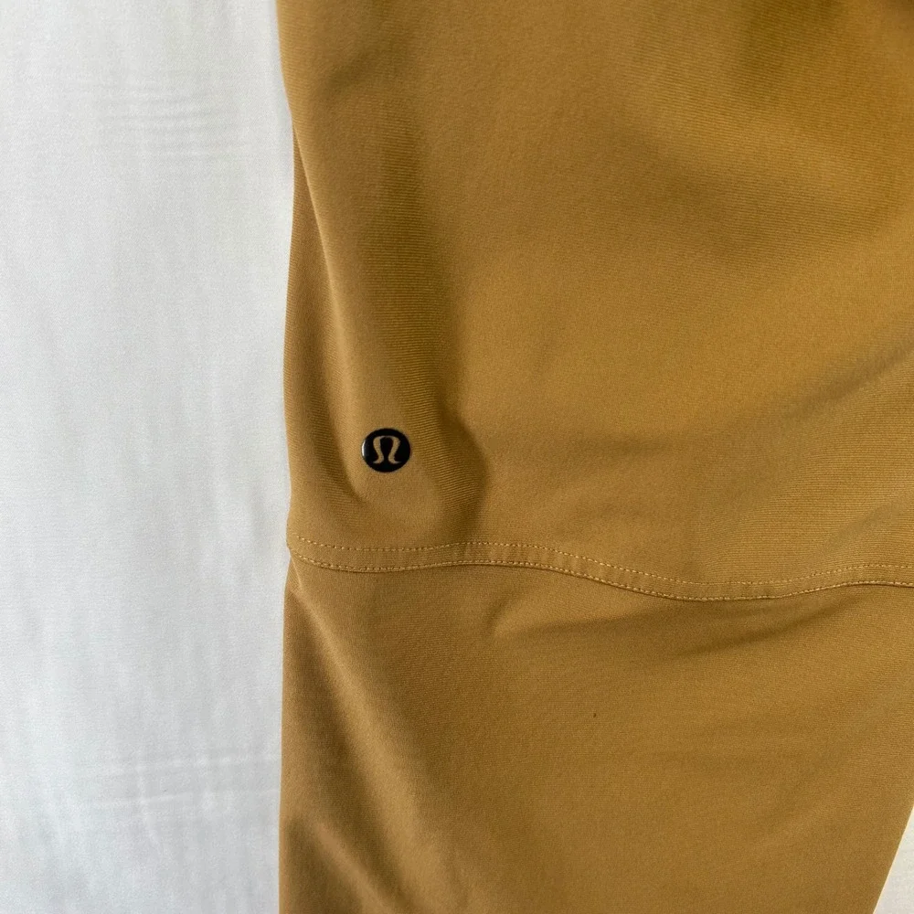 Lululemon ABC Pants Mens 33 Mustard Tan Warpstreme Slim Straight Chino